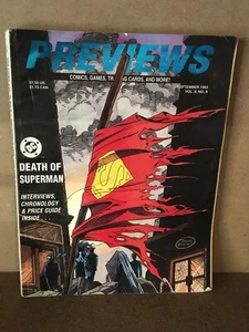 PREVIEWS VOL. II NO. 9 SEPTEMBER 1992 DC COMICS DEATH OF SUPERMAN PAPERBACK - Picture 1 of 5