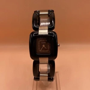 NIXON Watch SISI OUI OUI Womens Black RAW Silver Steel Square Analog Open Link - Picture 1 of 13
