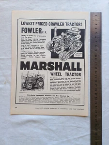 Marshall Tractor Advertisement Removed from a 1952 Farming Magazine Fowler - Picture 1 of 1
