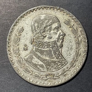 1963 MO $1 Mexico SILVER One Un 1 Peso Circulated edge lettering Morelos coin - Picture 1 of 2