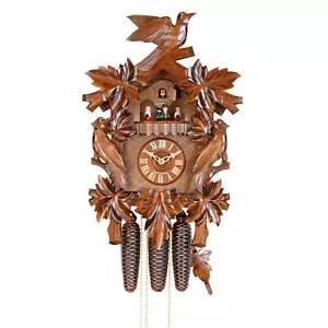 Kuckucksuhr "Tanzende Paare" 28x33x46cm Wanduhr aus Holz Schwarzwalduhr - Bild 1 von 6