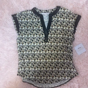 Blusa para mujer Stella + Ginger con cuello en V talla pequeña M geométrica - Imagen 1 de 6