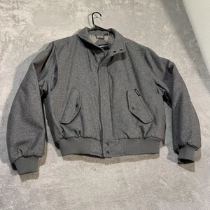 Members Only Jacket Mens 46 Gray Wool Blend Bomber Quilted Full Zip Rib Knit - Picture 1 of 13