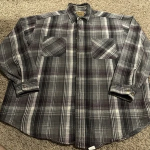 Vintage 90s St John’s Bay Heavyweight Flannel Shirt Men’s XLT Gray USA Made - Picture 1 of 6