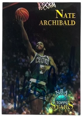 1996 Topps Stars Finest Refratorr #2 Nate Archibald Auto Boston Celtics Foto 1 de 2