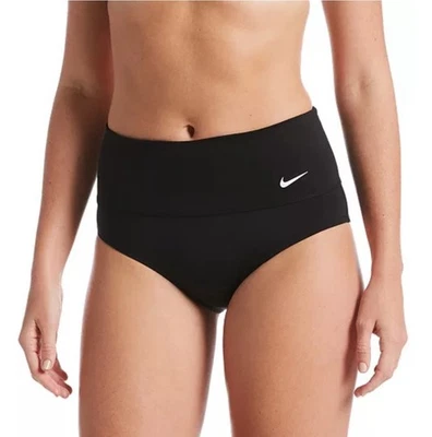 Nike Essential High-Waist Banded Bikini Bottoms NESSA215 Black, XL $56 - Изображение 1 из 4