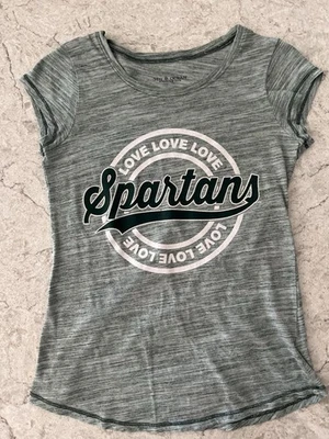 Camisa de manga corta Michigan State Spartans jóvenes niñas, verde jaspeado juvenil 10 Foto 1 de 4