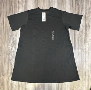 Uniqlo Airism Cotton Mini Dress Black Short Sleeve Women’s Size Large -Brand NEW - Picture 1 of 6