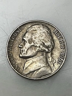 1961 Us 5 Cent Coin No Mint Mark - Image 1 of 2