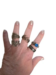 Anillos de calavera globo ocular gótico sobrenatural de fantasía mítica gótica - Imagen 1 de 13