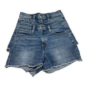 2 Pair J.Crew Mercantile Jean Shorts Cutoffs WOMENS SIZE 25 Denim Blue - Picture 1 of 8