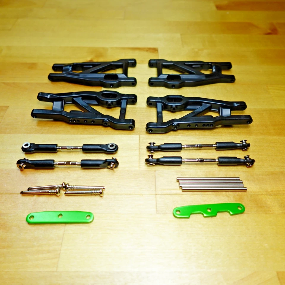 For Traxxas Rustler 4x4 Ultimate Front Rear Arms Turnbuckles Pins Green - Image 1 of 1