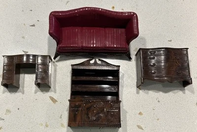 RENWAL Dollhouse 4 Pc Furniture Cinderella Sofa, Desk, China Cabinet & Dresser - Image 1 of 3