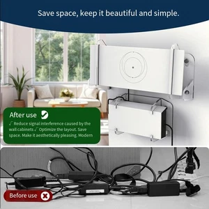 Wall Mount for For Starlink G3 Router with Clear Acrylic and Wire Storage - Afbeelding 1 van 12