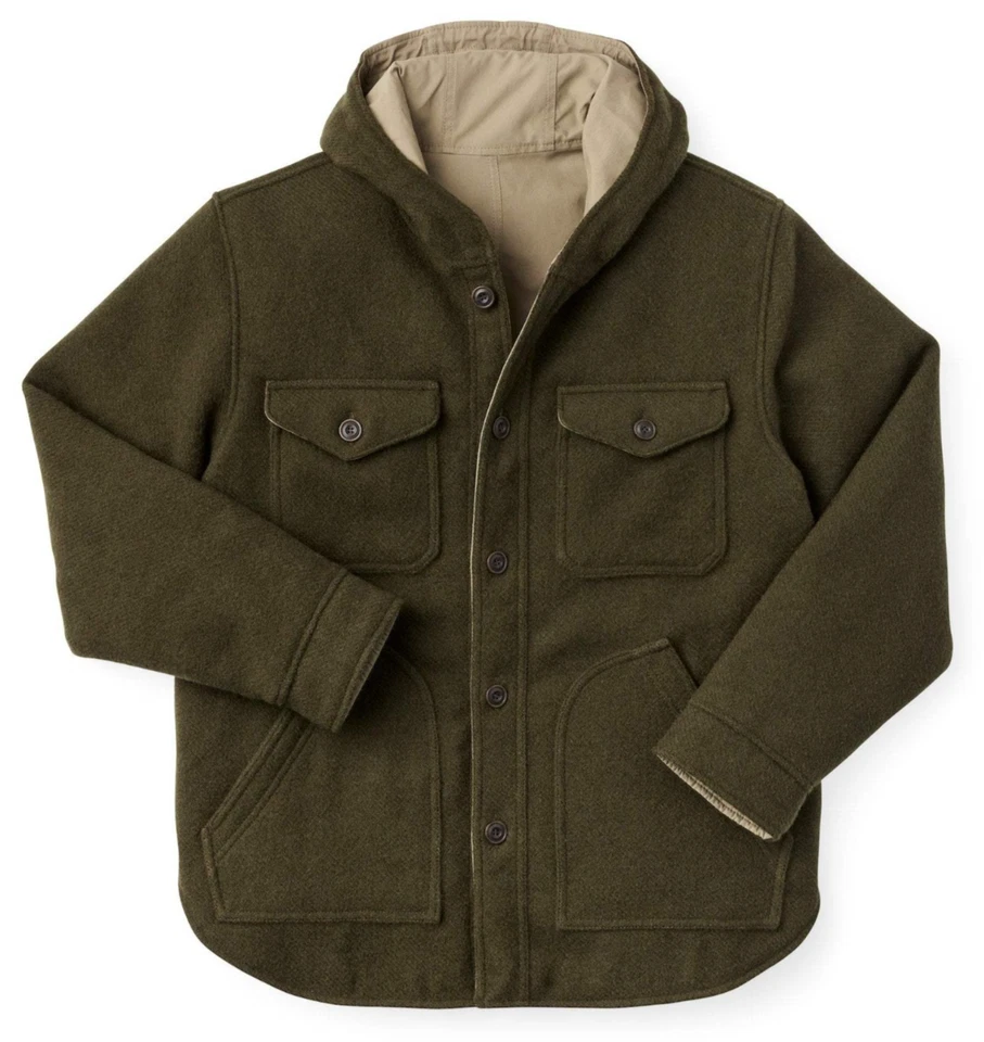 Filson Snohomish Reversible Jacket 20232894 McKinley Olive Dark Light Tan Wool - Image 1 of 4