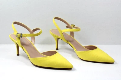 New Charles David Ailey Heel Size 8 Lemon Drop Microsuede Sexy Career Wear - Image 1 of 4
