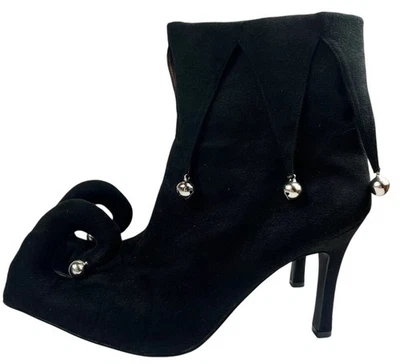 Funtasma Elfo Zapatos Puntera Botas Botines Disfraz Negro S 8-9 Campanas de Navidad RARO Foto 1 de 4