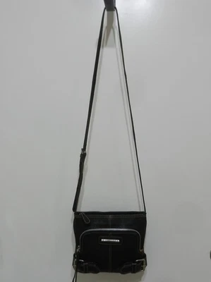 FRANCO SARTO Small Black Leather Adjustable Crossbody Bag - Image 1 of 4