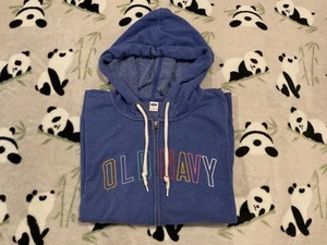 Old Navy Women's Hoodie Size Large Blue Full Zip Logo - Picture 1 of 5