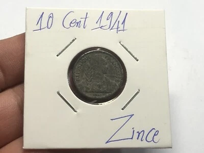 10 Cent Zinc Indochine Coins 1941 Original Very Rare_LDP Shop. - Image 1 of 2