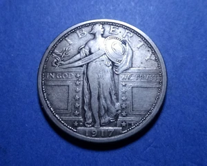 1917-D Type I Standing Liberty Quarter Ch. VF - Picture 1 of 2