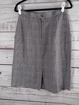 Falda TR Bentley Vintage Mujer 15/16 Gris Línea A Cremallera Hasta la Rodilla Pata de Gallo  Foto 1 de 4