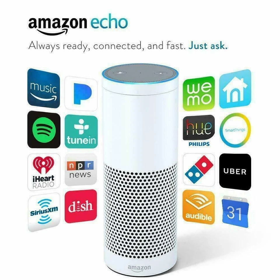 NUEVO Altavoz Inteligente Amazon Echo Bluetooth Wi-Fi con Alexa 1ª Generación Negro o Blanco Foto 1 de 4
