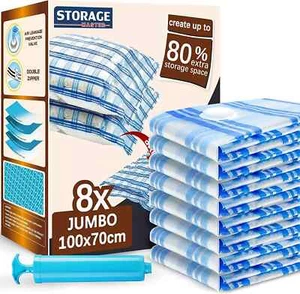 8x JUMBO Space Saver Bags Home Reusable Vacuum Storage Bags STORAGE MASTER - Picture 1 of 8