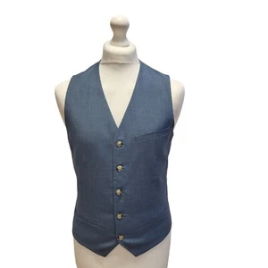 Topman Blue Smart Formal Waistcoat Men's  M 38" fitted - Picture 1 of 4