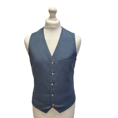 Topman Blue Smart Formal Waistcoat Men's  M 38" fitted - Image 1 of 4