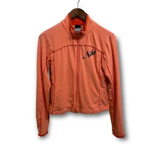 Nike Youth Girls Full Zip Track Jacket Orange Classic Script Logo Medium (8-10) - Picture 1 of 6
