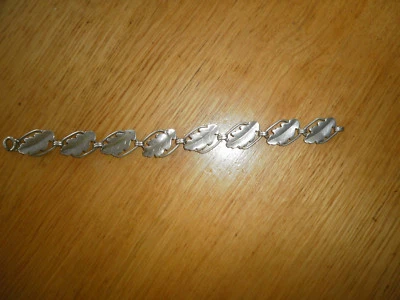 Schönes Armband Antik um 1900-1950 Blätter Jugendstil ? 835 Silber Punze  Teka - Bild 1 von 4