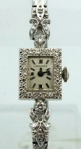 Longines Watch 14K White Gold Diamonds Ladies Dress Cocktail Gorgeous WORKING - Picture 1 of 10