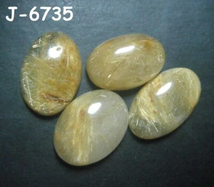 Natural Golden Rutile Quartz Cabochon Oval Lot 38.85 ct Loose Gemstone J 6735 - Picture 1 of 4