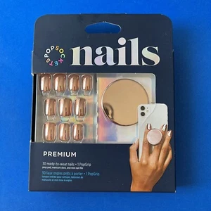 PREMIUM Popsockets PopGrip Nails: Popsocket + 30 Nails - ROSE GOLD MIRROR - Picture 1 of 6