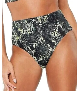 BAR III Women's Green Snake Stretch Full Coverage High Waisted Swimsuit XL 00813 - Picture 1 of 2
