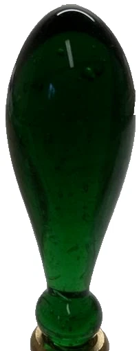 深绿色 Murano 玻璃手柄(仅),手工吹制玻璃(不完美,见说明) — 第 1/1 张图片