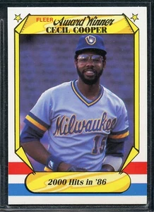 1987 Fleer Baseball Award Winners - #10 - Cecil Cooper - Milwaukee Brewers - Picture 1 of 1