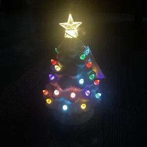 7.5 in ceramic light up Christmas tree With 2 Light Settings 4 Hour Timer Option - Picture 1 of 7