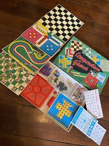 Vintage Spears Compendium Of Games Vintage. Draughts. Bingo. 🐍& Ladders. Ludo +