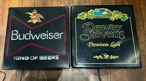 Vintage Leucht Anheuser Busch Budweiser Dewey Stevens Bar Schilder elektrisch - Bild 1 von 11