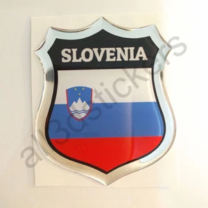 Sticker Slovenia Emblem 3D Resin Domed Gel Slovenia Flag Vinyl Decal Car Laptop - Picture 1 of 3