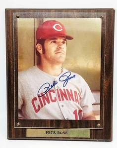 PETE ROSE CINCINNATI REDS MLB SIGNED BLUE SHARPIE FRAMED GENUINE AUTHENTIC 8X10 - Picture 1 of 2