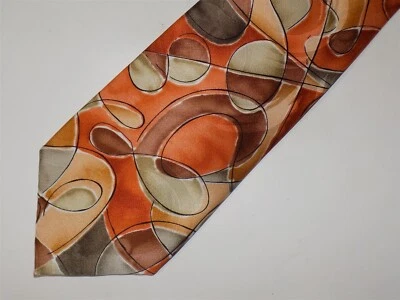 Corbata de Seda JERRY GARCIA Colección Cincuenta y Cuatro Naranja Multicolor 60" x 3 1/2" Foto 1 de 2