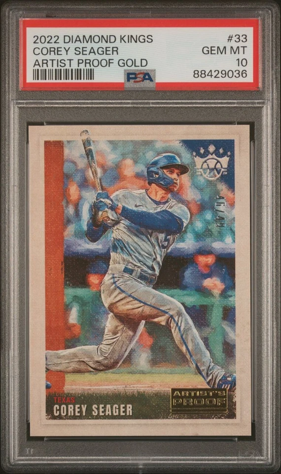 2022 Panini Diamond Kings Artist Proof Gold /49 Corey Seager #33 PSA 10 GEM MT - Image 1 of 2