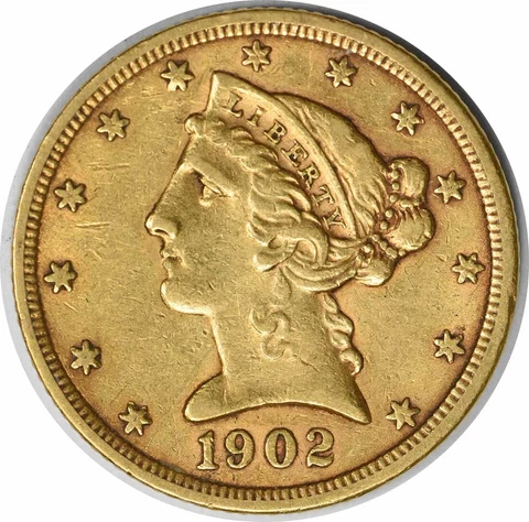 1902-S $5 Gold Liberty Head EF Uncertified #1060 Cover