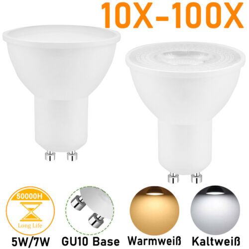 10-100x GU10 LED Birnen Warmweiß Kaltweiß Spot 5W 7W Leuchtmittel Birne Strahler