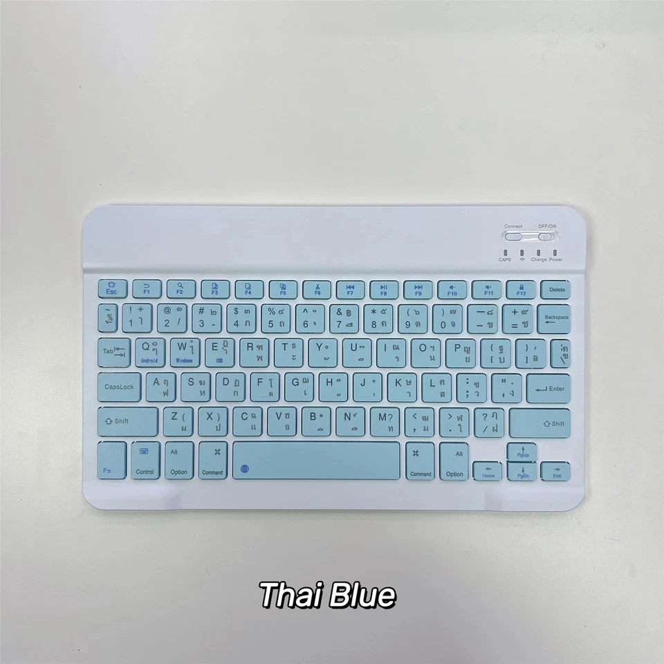 Thai Language Ultra-Thin Bluetooth Keyboard | Rechargeable Silent Multi-Device - Image 1 of 4