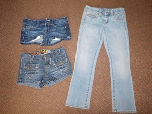 Mixset JEANS & 2 JEANS SHORTS Jugend Mädchen Größe 0 & 00 Am Eagle Mudd Aeropostale - Bild 1 von 8