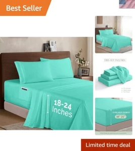 Queen Luxury Microfiber 1500 Thread Count Sheet Set - Fade & Wrinkle Resistant - Picture 1 of 10